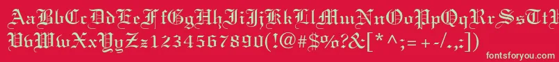 Elliott Font – Green Fonts on Red Background