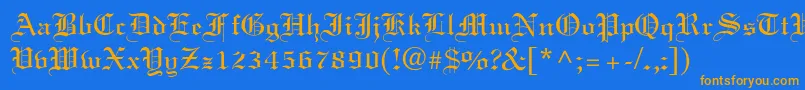 Elliott Font – Orange Fonts on Blue Background