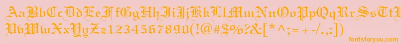 Elliott Font – Orange Fonts on Pink Background