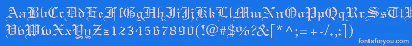Elliott Font – Pink Fonts on Blue Background