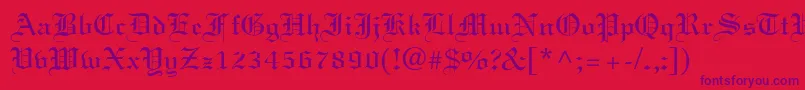 Elliott Font – Purple Fonts on Red Background