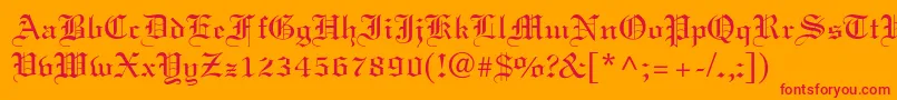 フォントElliott – オレンジの背景に赤い文字