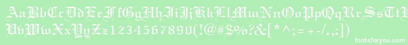 フォントElliott – 緑の背景に白い文字