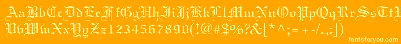 Elliott Font – Yellow Fonts on Orange Background