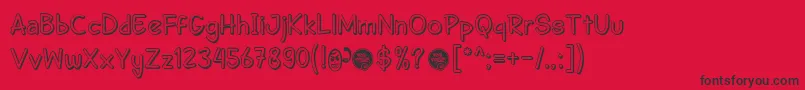 DhfSemangat2012ShadowDemo-Schriftart – Schwarze Schriften auf rotem Hintergrund