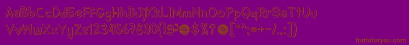 Шрифт DhfSemangat2012ShadowDemo – коричневые шрифты на фиолетовом фоне