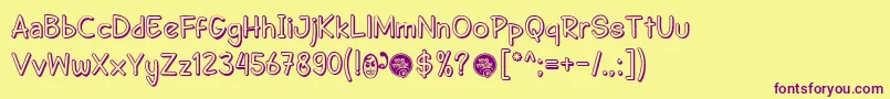 DhfSemangat2012ShadowDemo Font – Purple Fonts on Yellow Background