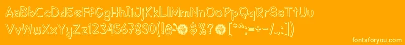 DhfSemangat2012ShadowDemo Font – Yellow Fonts on Orange Background