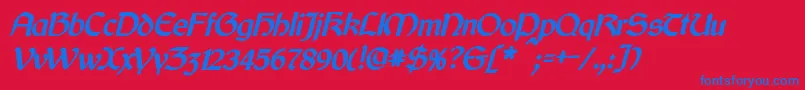 CyrodiilBoldItalic Font – Blue Fonts on Red Background