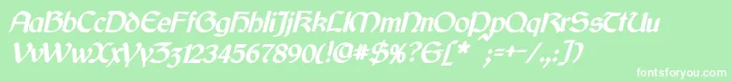 CyrodiilBoldItalic Font – White Fonts on Green Background