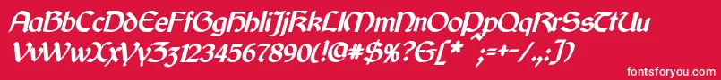 CyrodiilBoldItalic Font – White Fonts on Red Background