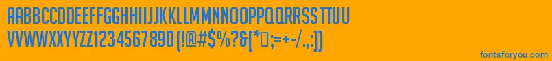 Bignoodletitling Font – Blue Fonts on Orange Background