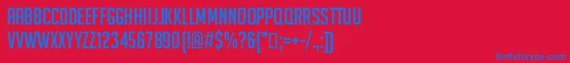 Bignoodletitling Font – Blue Fonts on Red Background