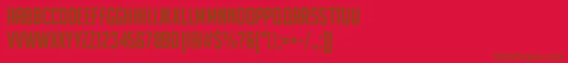 フォントBignoodletitling – 赤い背景に茶色の文字