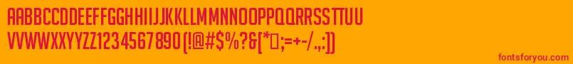 Bignoodletitling Font – Red Fonts on Orange Background
