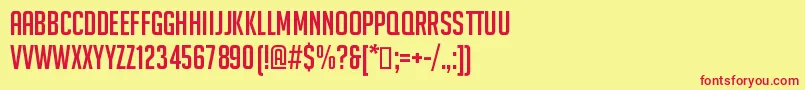 Bignoodletitling Font – Red Fonts on Yellow Background