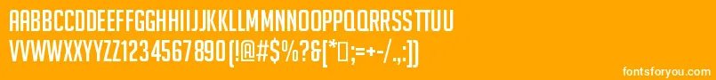 Bignoodletitling Font – White Fonts on Orange Background