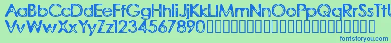 RubberWalls Font – Blue Fonts on Green Background