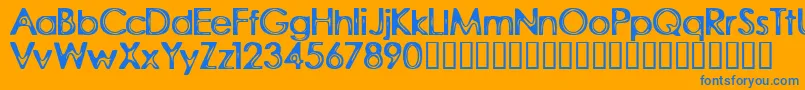 RubberWalls Font – Blue Fonts on Orange Background