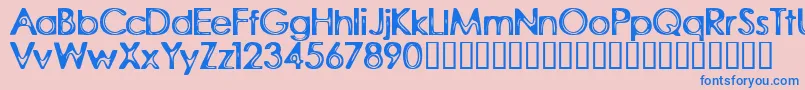 RubberWalls Font – Blue Fonts on Pink Background