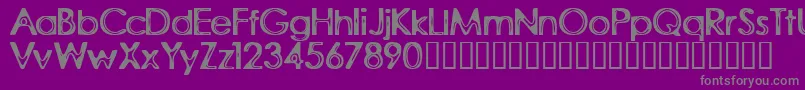 フォントRubberWalls – 紫の背景に灰色の文字