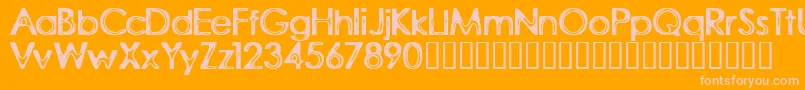 RubberWalls-Schriftart – Rosa Schriften auf orangefarbenem Hintergrund