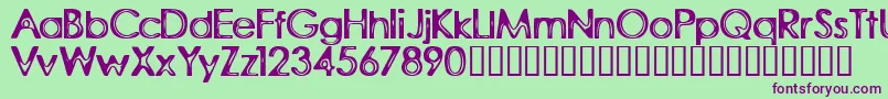 RubberWalls Font – Purple Fonts on Green Background