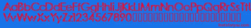 RubberWalls-fontti – punaiset fontit sinisellä taustalla
