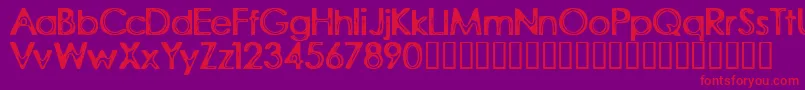 RubberWalls-fontti – punaiset fontit violetilla taustalla