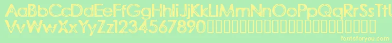Шрифт RubberWalls – жёлтые шрифты на зелёном фоне