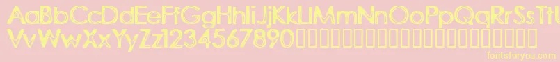 RubberWalls Font – Yellow Fonts on Pink Background