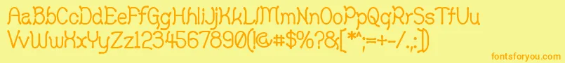 Yellosw-Schriftart – Orangefarbene Schriften auf gelbem Hintergrund