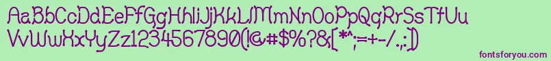 Yellosw Font – Purple Fonts on Green Background