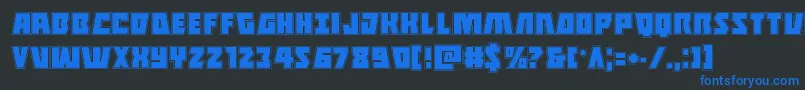 Halfshellheroacad-Schriftart – Blaue Schriften auf schwarzem Hintergrund