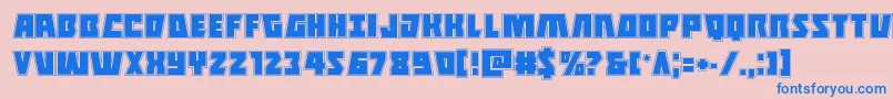 Halfshellheroacad-Schriftart – Blaue Schriften auf rosa Hintergrund