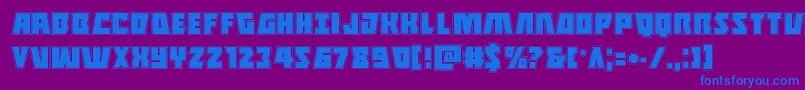 Halfshellheroacad-Schriftart – Blaue Schriften auf violettem Hintergrund