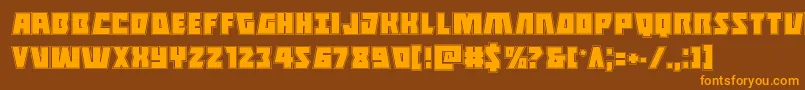 Halfshellheroacad Font – Orange Fonts on Brown Background