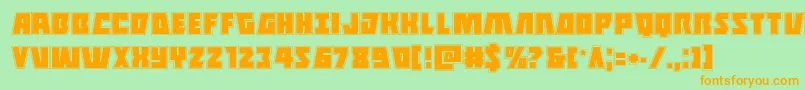 Halfshellheroacad Font – Orange Fonts on Green Background