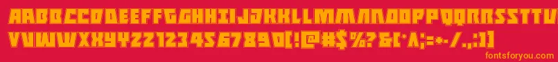 Шрифт Halfshellheroacad – оранжевые шрифты на красном фоне