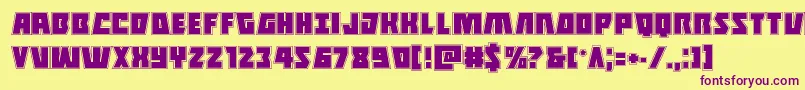 Halfshellheroacad Font – Purple Fonts on Yellow Background