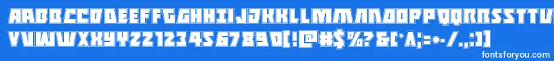 Halfshellheroacad Font – White Fonts on Blue Background