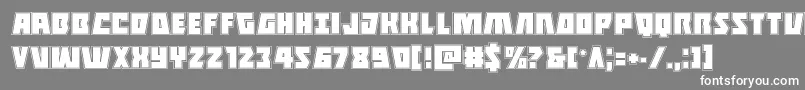 Halfshellheroacad-Schriftart – Weiße Schriften auf grauem Hintergrund