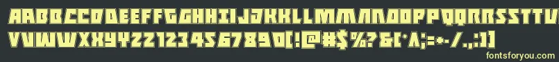 Halfshellheroacad Font – Yellow Fonts on Black Background