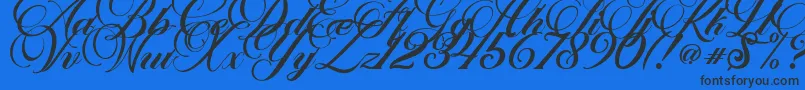 Marchell-Schriftart – Schwarze Schriften auf blauem Hintergrund