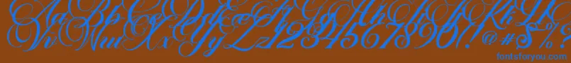 Marchell Font – Blue Fonts on Brown Background
