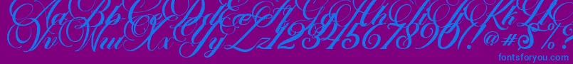 Marchell Font – Blue Fonts on Purple Background