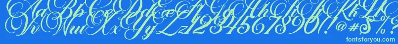 Marchell Font – Green Fonts on Blue Background
