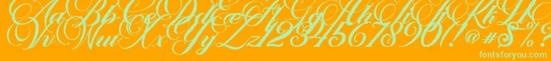 Marchell Font – Green Fonts on Orange Background