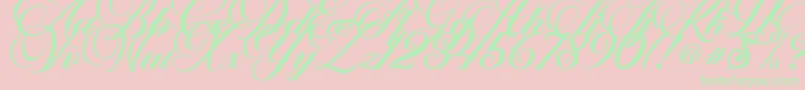 Marchell Font – Green Fonts on Pink Background