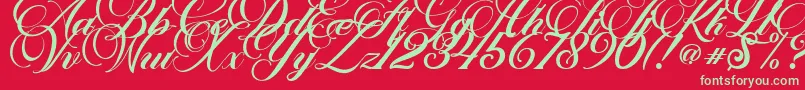 Marchell Font – Green Fonts on Red Background